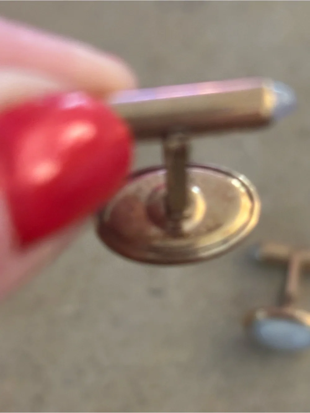 Vintage Krementz Gold-Tone Cufflinks with Faux Moonstone